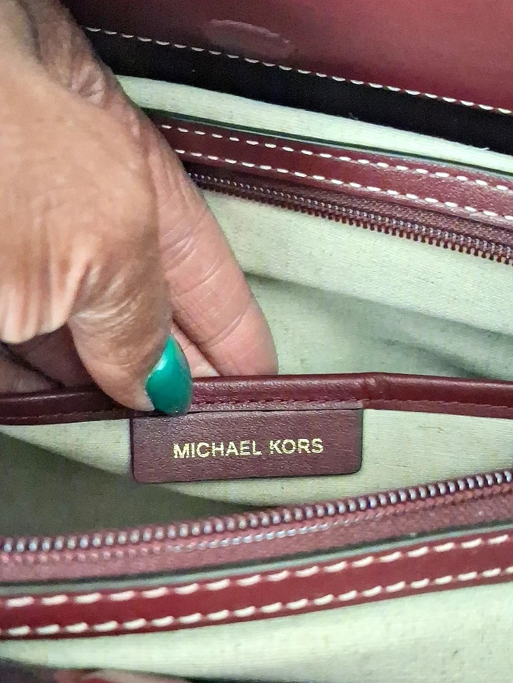 Michael Kors Avril Extra-Large Leather and Suede Tote Bag, Burgundy - Picture 11 of 12